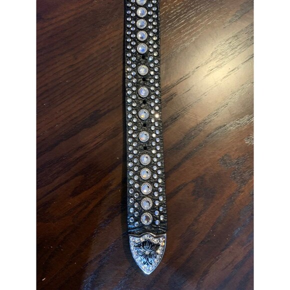 RARE NWT Sparkling Wildfire Swarovski Crystal Black Genuine Leather Bling Cowgir main image 6